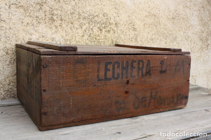 Antig&uuml;edades: Caja de madera Leche Condensada La Lechera. - Foto 10