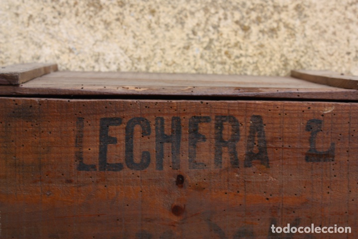 Antig&uuml;edades: Caja de madera Leche Condensada La Lechera. - Foto 15