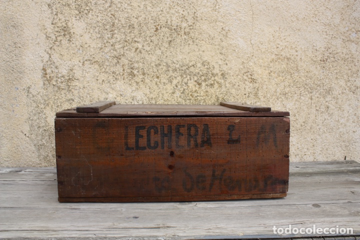 Antig&uuml;edades: Caja de madera Leche Condensada La Lechera. - Foto 16