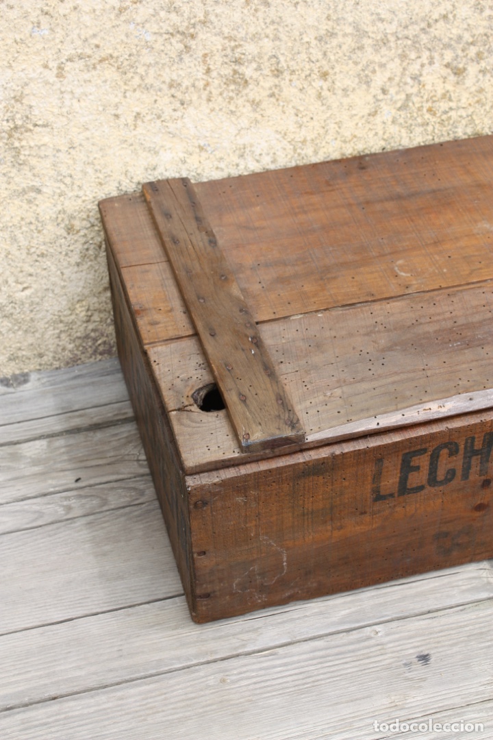 Antig&uuml;edades: Caja de madera Leche Condensada La Lechera. - Foto 18