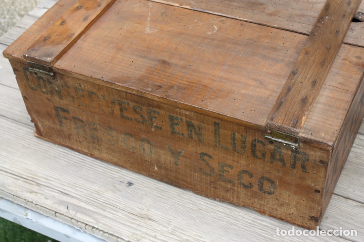 Antig&uuml;edades: Caja de madera Leche Condensada La Lechera. - Foto 28