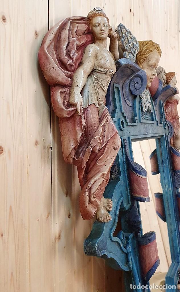 Antig&uuml;edades: ESPEJO ALABASTRO POLICROMADO - Foto 4