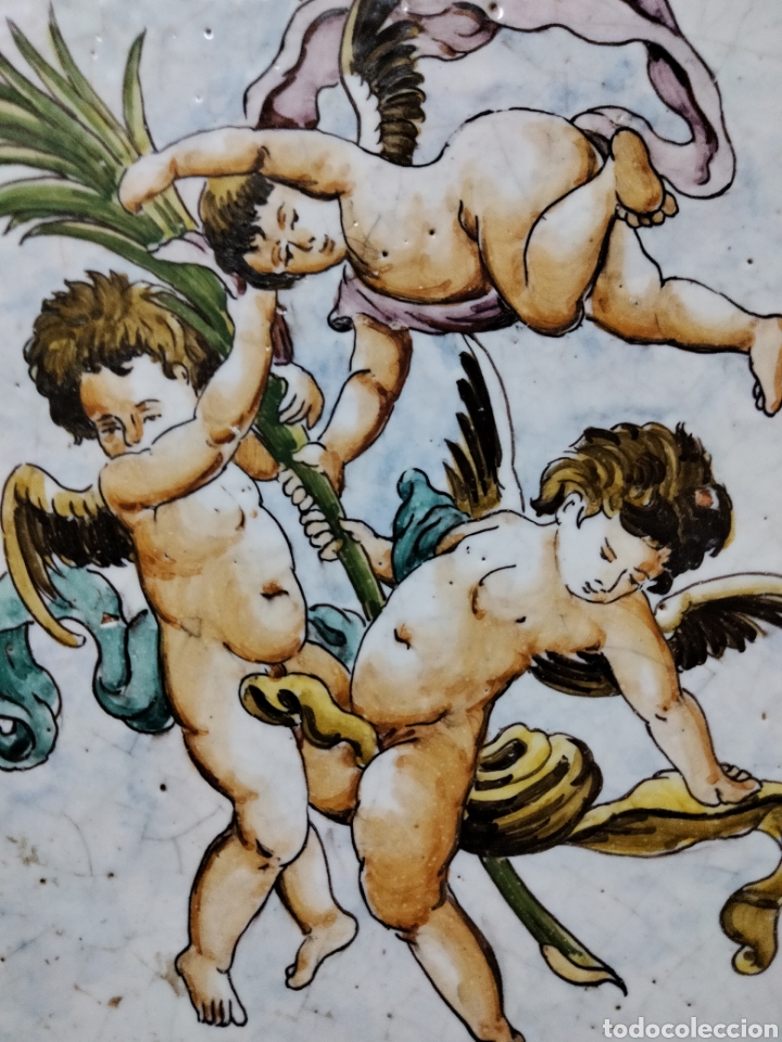 Antig&uuml;edades: PRECIOSO GRAN AZULEJO RELOJ DE SOL - Foto 3