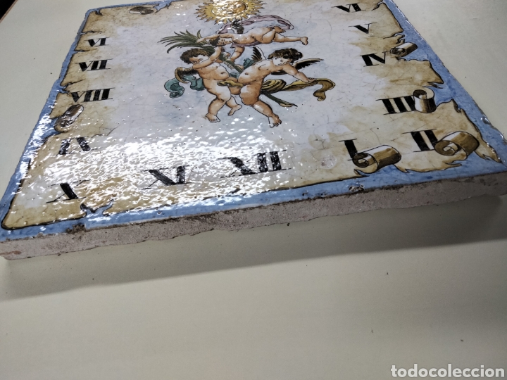 Antig&uuml;edades: PRECIOSO GRAN AZULEJO RELOJ DE SOL - Foto 7