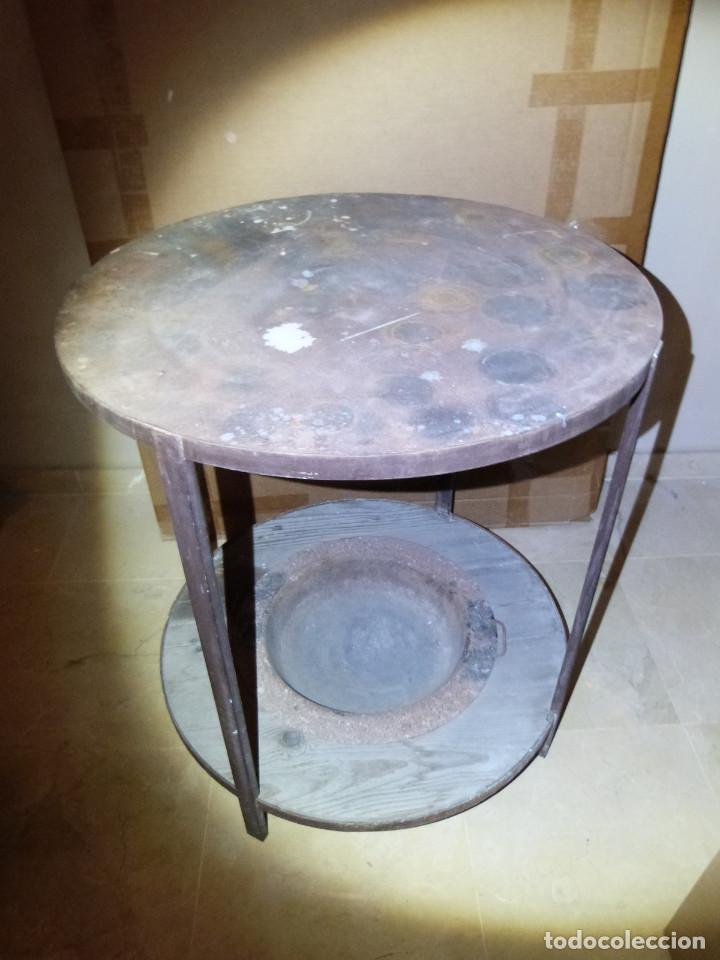 mesa camilla de hierro y madera con brasero sol - Acquista Tavoli antichi  su todocoleccion