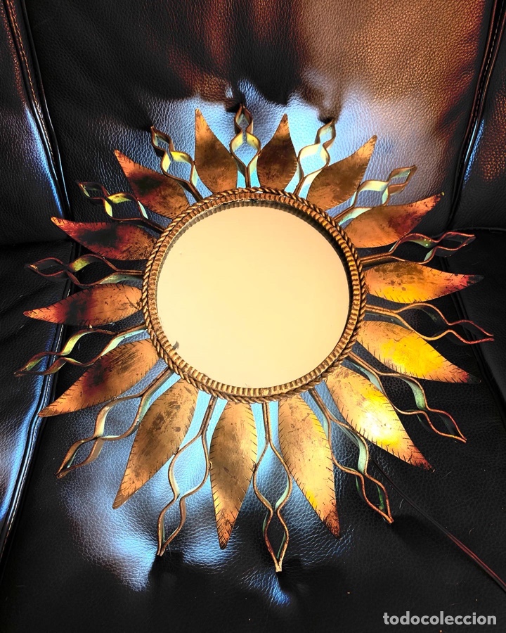Antig&uuml;edades: ESPEJO SOL RETROILUMINADO FORJA - Foto 2