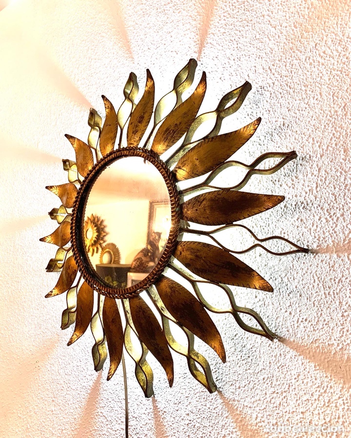 Antig&uuml;edades: ESPEJO SOL RETROILUMINADO FORJA - Foto 4