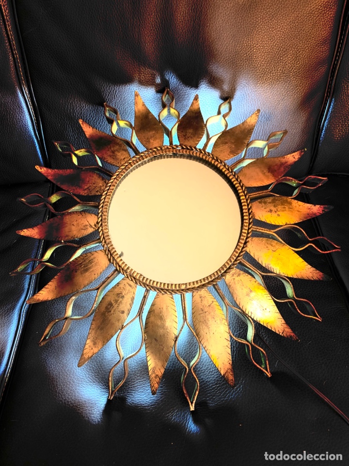 Antig&uuml;edades: ESPEJO SOL RETROILUMINADO FORJA - Foto 15