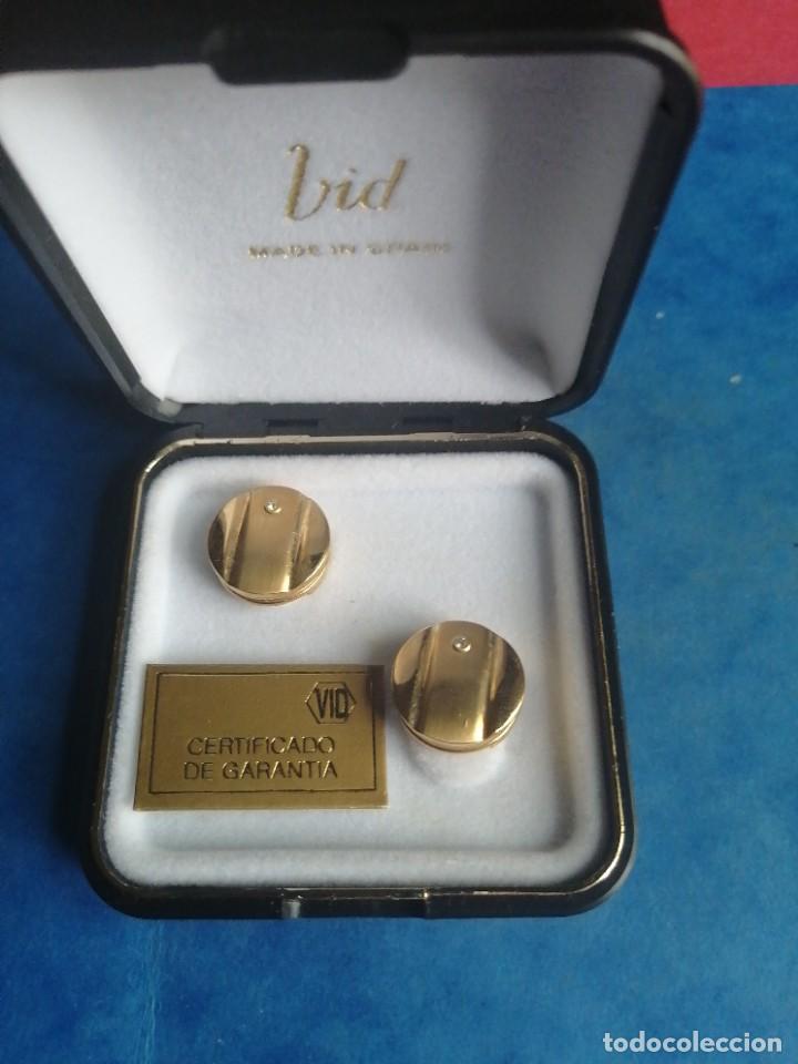 Antig&uuml;edades: Gemelos cubre botones chapados en oro. - Foto 1