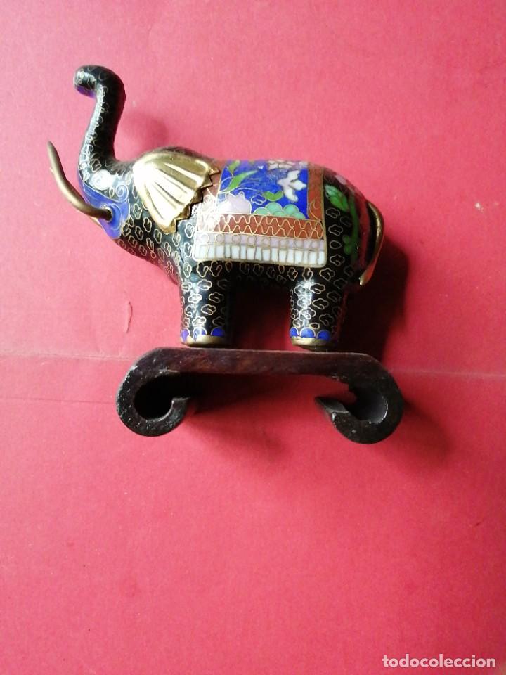 Antig&uuml;edades: Elefante bronce cloisonne - Foto 1