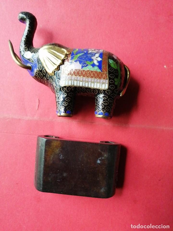 Antig&uuml;edades: Elefante bronce cloisonne - Foto 2