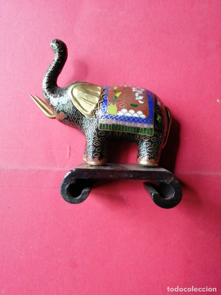 Antig&uuml;edades: Elefante bronce cloisonne - Foto 1