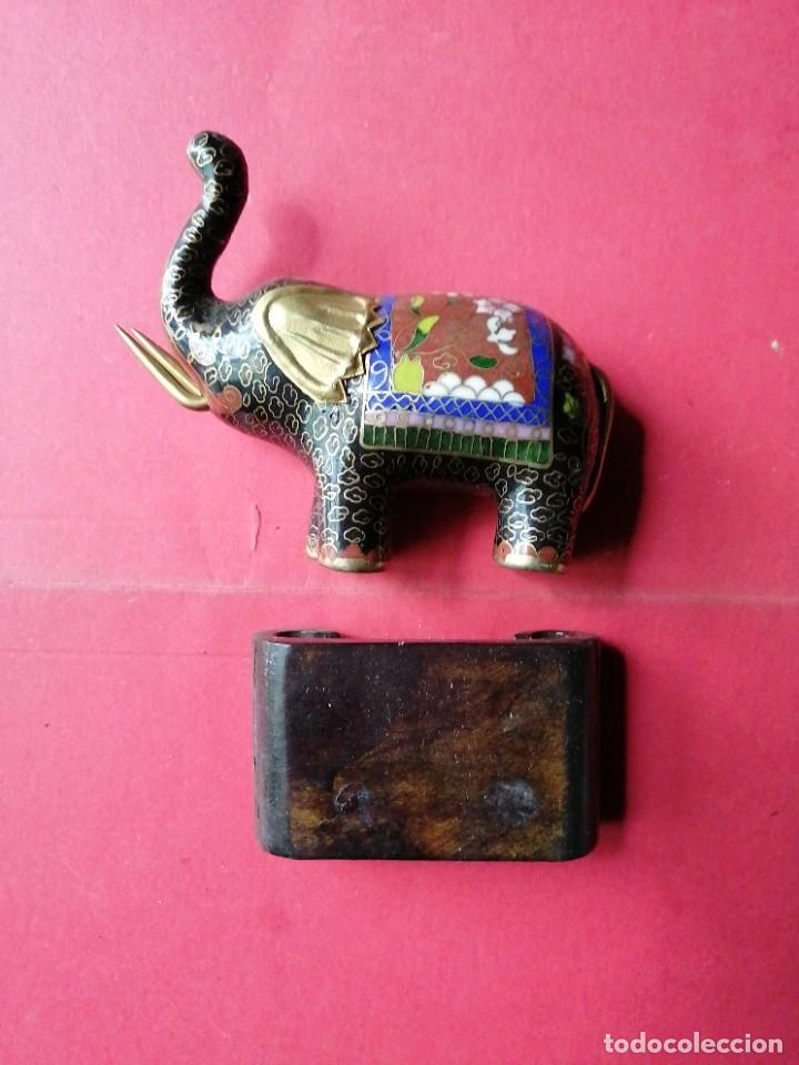 Antig&uuml;edades: Elefante bronce cloisonne - Foto 2