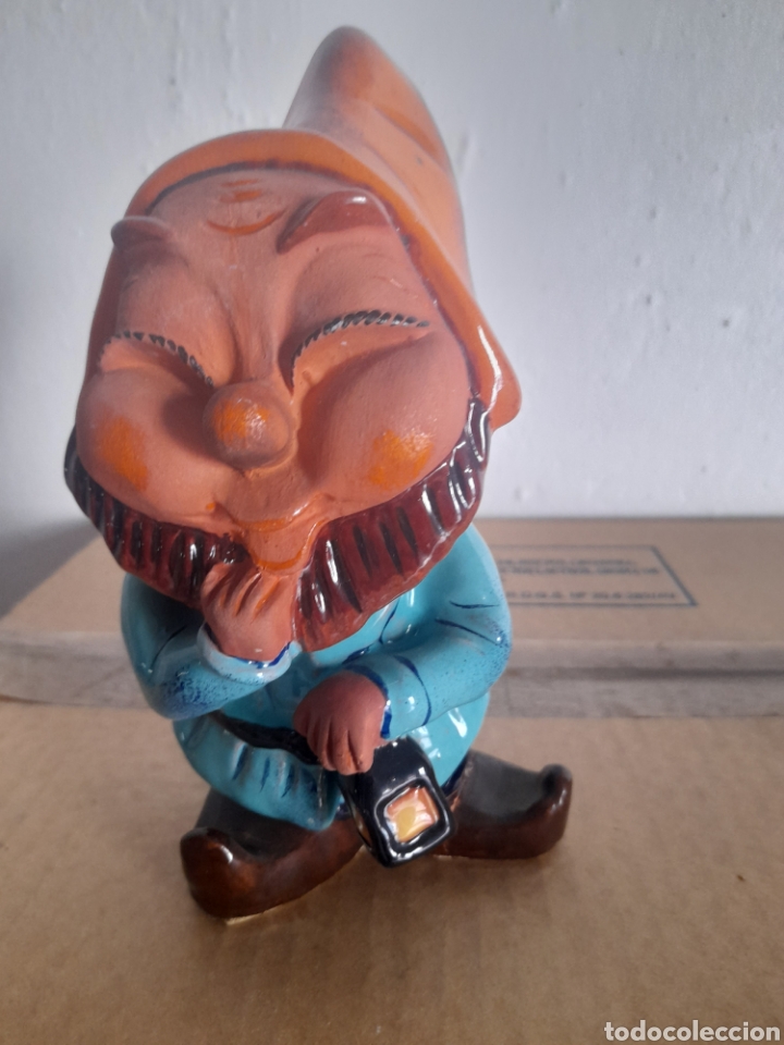 Antiques: Bonita figura de cer&aacute;mica esmaltada, enanito, TAG