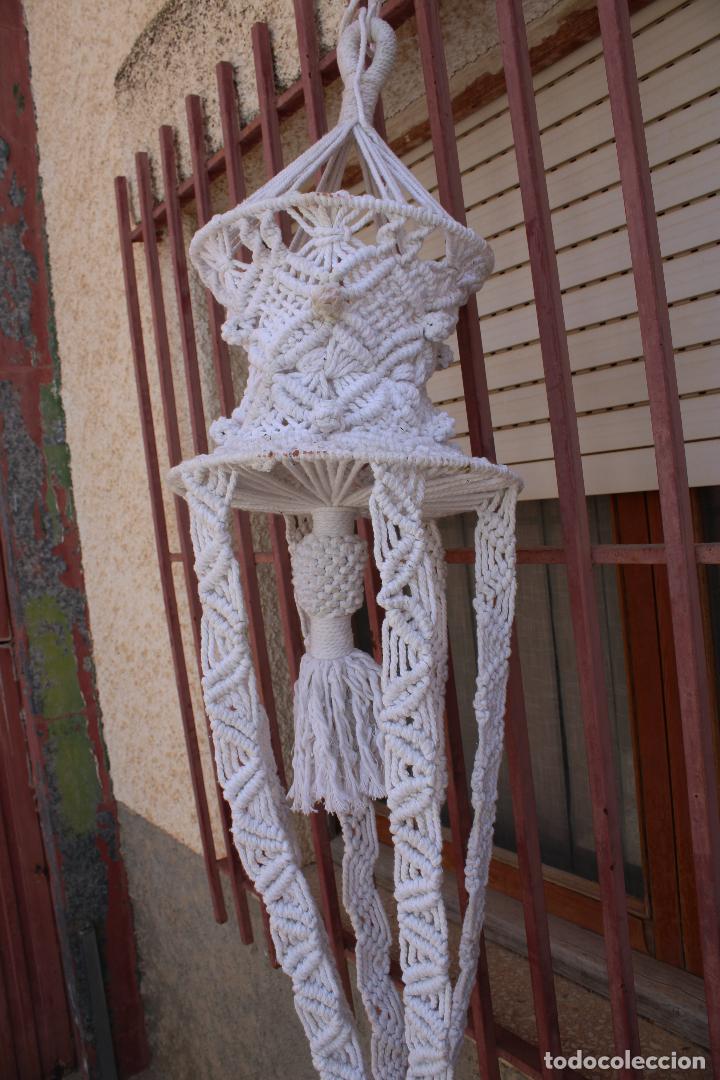 Antig&uuml;edades: macetero colgante de macram&eacute; - Foto 2