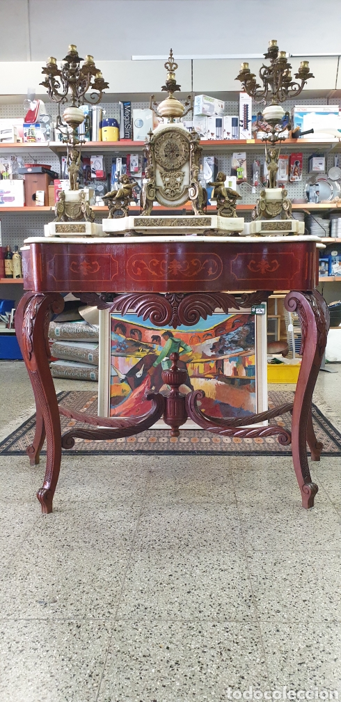 Antig&uuml;edades: Gran consola de Caoba y taracea - Foto 1