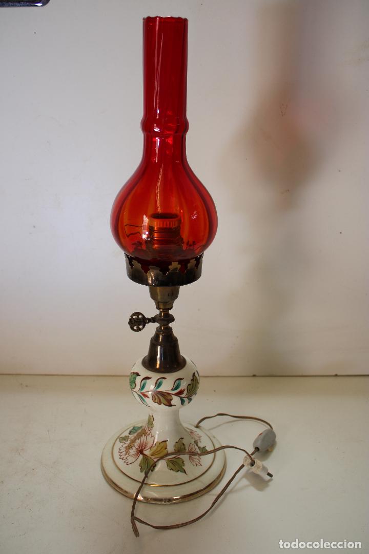 Antig&uuml;edades: lampara sobremesa quinqu&eacute; - Foto 2
