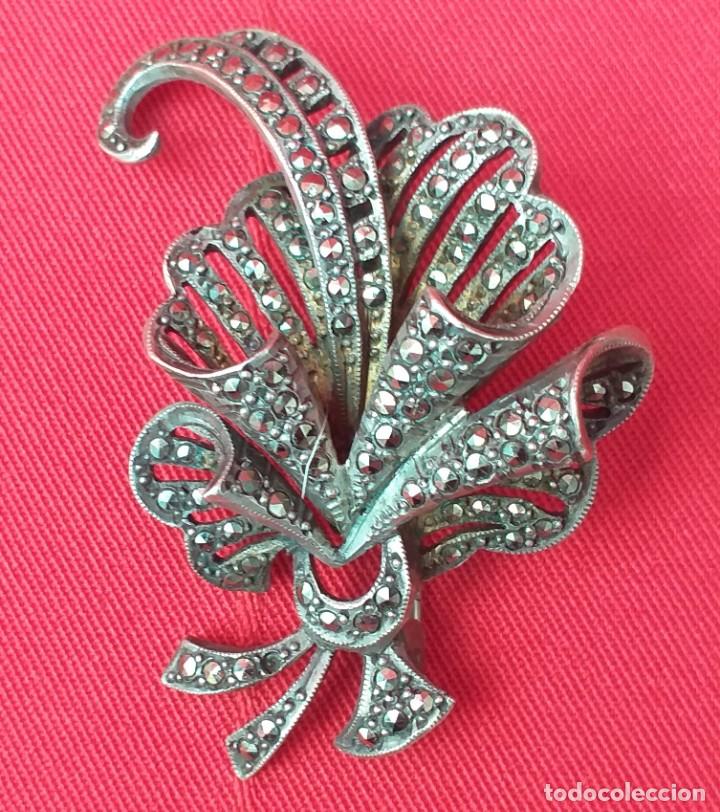 Antig&uuml;edades: BROCHE DE PLATA CON PEDRER&Iacute;A - Foto 2