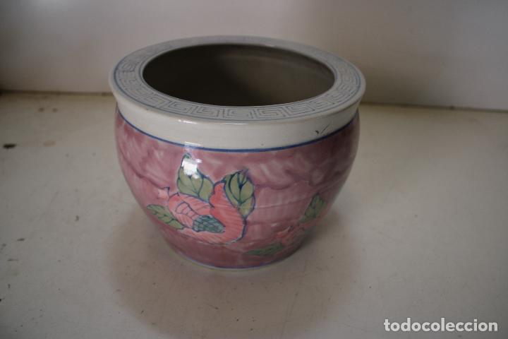 Antig&uuml;edades: macetero de ceramica rosa - Foto 3