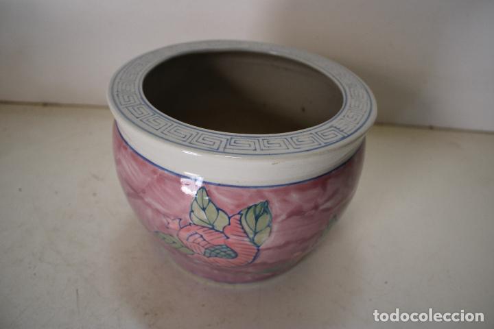 Antig&uuml;edades: macetero de ceramica rosa - Foto 4