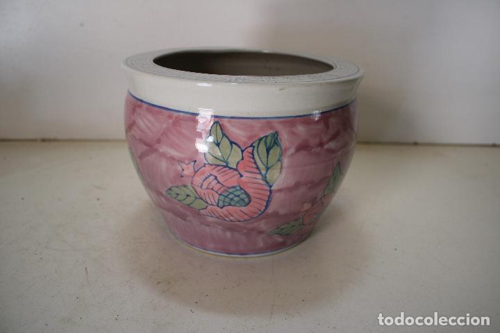 Antig&uuml;edades: macetero de ceramica rosa - Foto 1