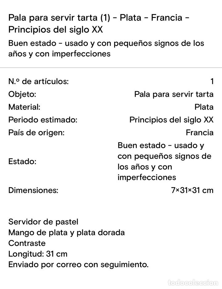 Antig&uuml;edades: Plata para servir tarta - Foto 5