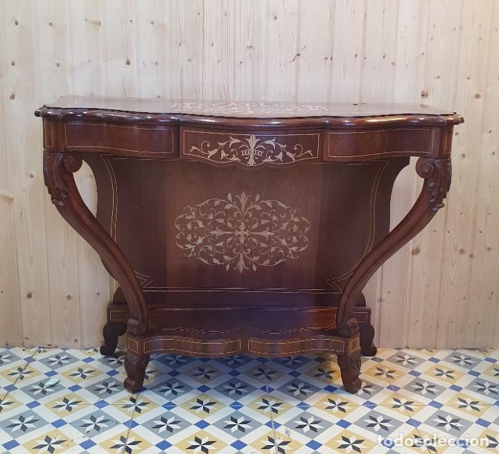 Antig&uuml;edades: CONSOLA MARQUETERIA LIMONCILLO - Foto 3