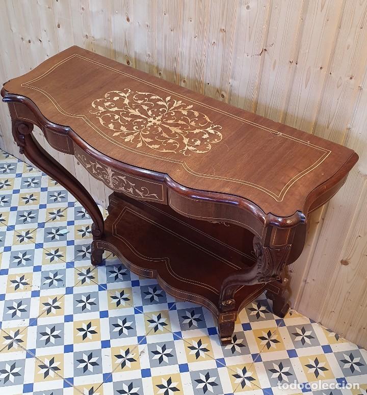 Antig&uuml;edades: CONSOLA MARQUETERIA LIMONCILLO - Foto 4