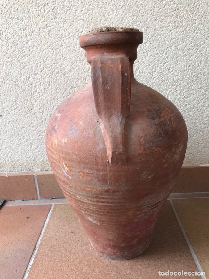 Antig&uuml;edades: C&aacute;ntaro popular antiguo de barro. - Foto 2