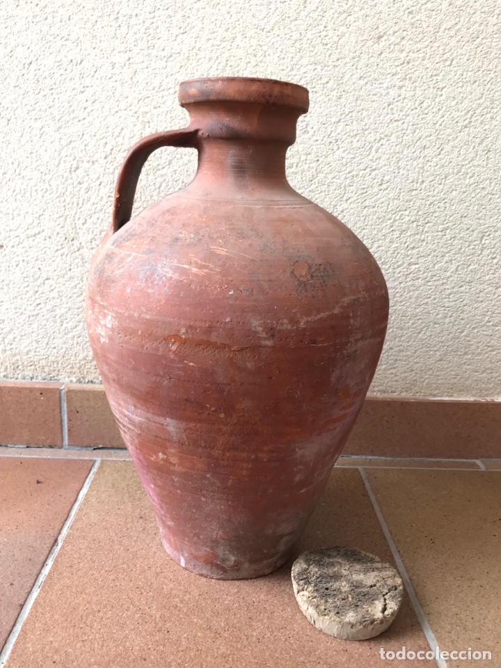 Antig&uuml;edades: C&aacute;ntaro popular antiguo de barro. - Foto 6