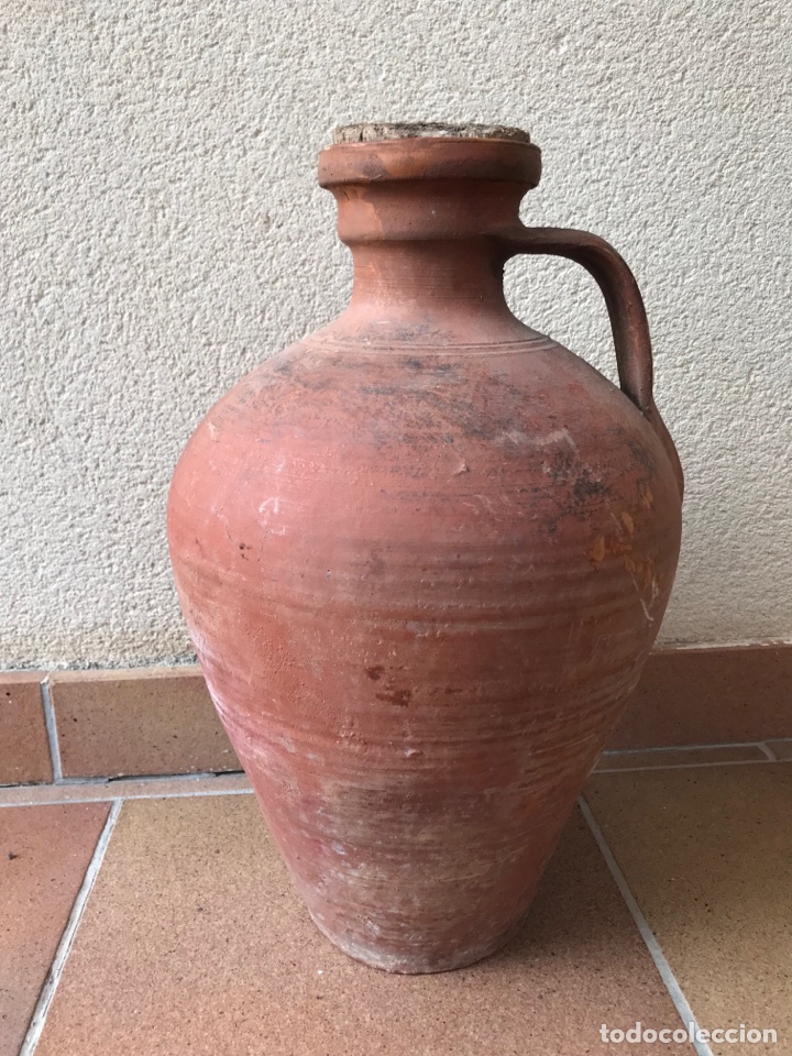 Antig&uuml;edades: C&aacute;ntaro popular antiguo de barro. - Foto 1