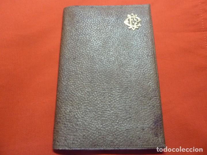 Antig&uuml;edades: CARTERA EN PIEL CON LAS INICIALES E.C EN ORO - Foto 1