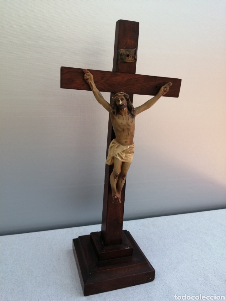 Antig&uuml;edades: Crucifijo de altar. Madera noble - Foto 3