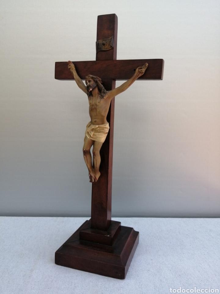 Antig&uuml;edades: Crucifijo de altar. Madera noble - Foto 5