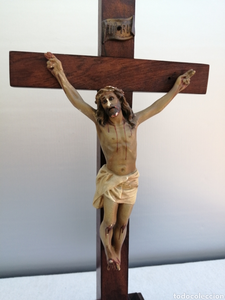 Antig&uuml;edades: Crucifijo de altar. Madera noble - Foto 7