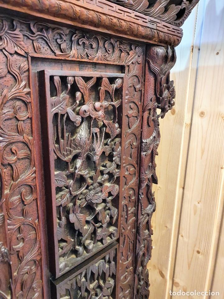 Antig&uuml;edades: Bargue&ntilde;o cabinet tallado en &eacute;bano - Foto 8