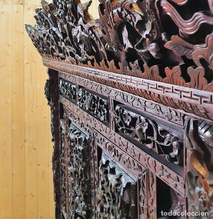 Antig&uuml;edades: Bargue&ntilde;o cabinet tallado en &eacute;bano - Foto 9
