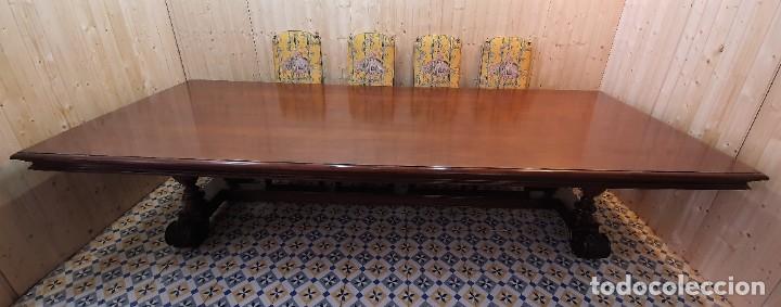 Antig&uuml;edades: MESA DE NOGAL MACIZO DE 330 CM SIN SILLAS - Foto 1