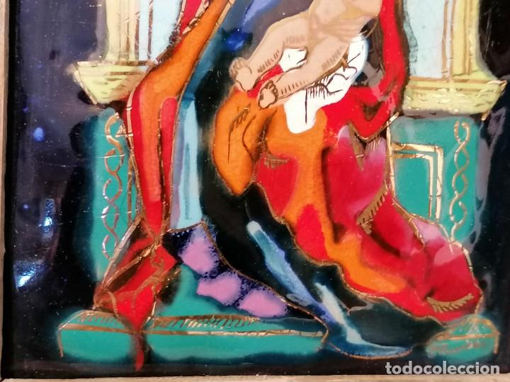 Antig&uuml;edades: ESMALTE POL&Iacute;CROMO DE LA VIRGEN CON EL NI&Ntilde;O - Foto 4