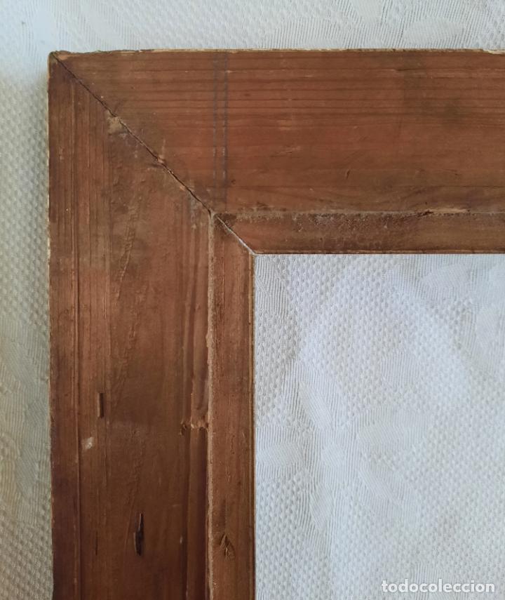 Antig&uuml;edades: ANTIGUO MARCO DE MADERA POLICROMADA. 71x52 cm. - Foto 7
