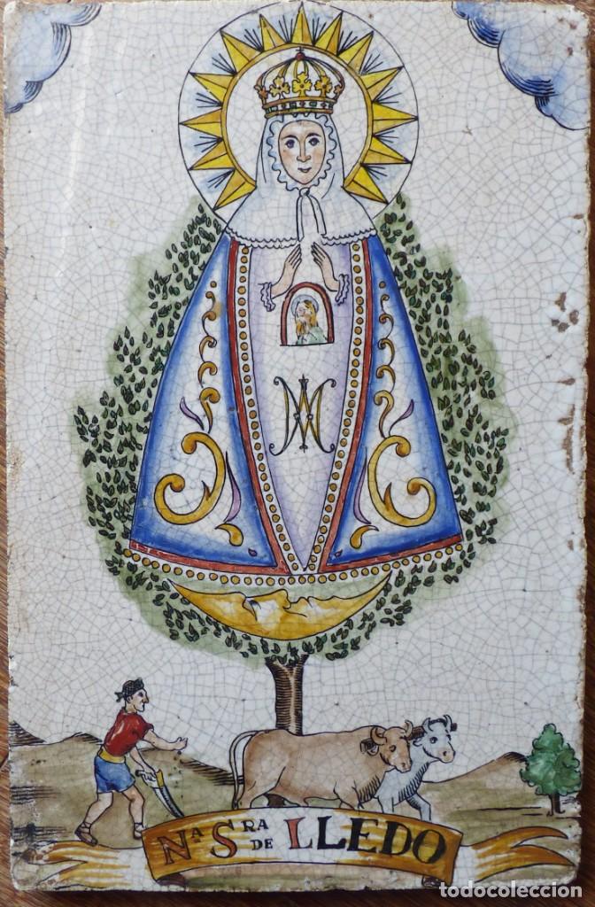 Antig&uuml;edades: ANTIGUO AZULEJO. NUESTRA SE&Ntilde;ORA DE LLED&Oacute; O DE LID&Oacute;N. PATRONA DE CASTELL&Oacute;N DE LA PLANA.