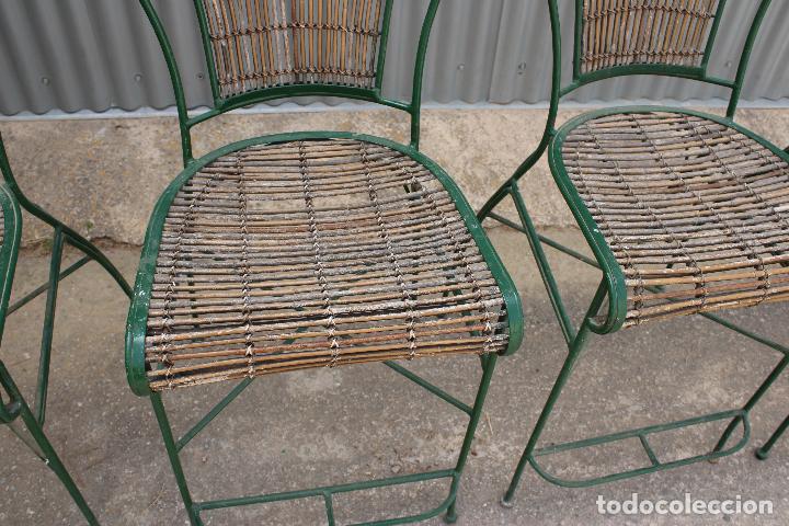 Antig&uuml;edades: 5 sillas de barra de hierro y bamb&uacute; - Foto 11
