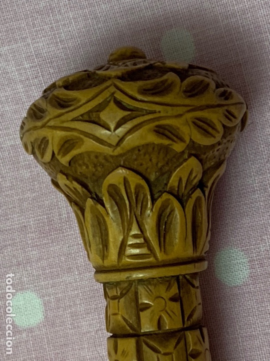 Antig&uuml;edades: Baston tallado Madera - mide 87 cm - Foto 1