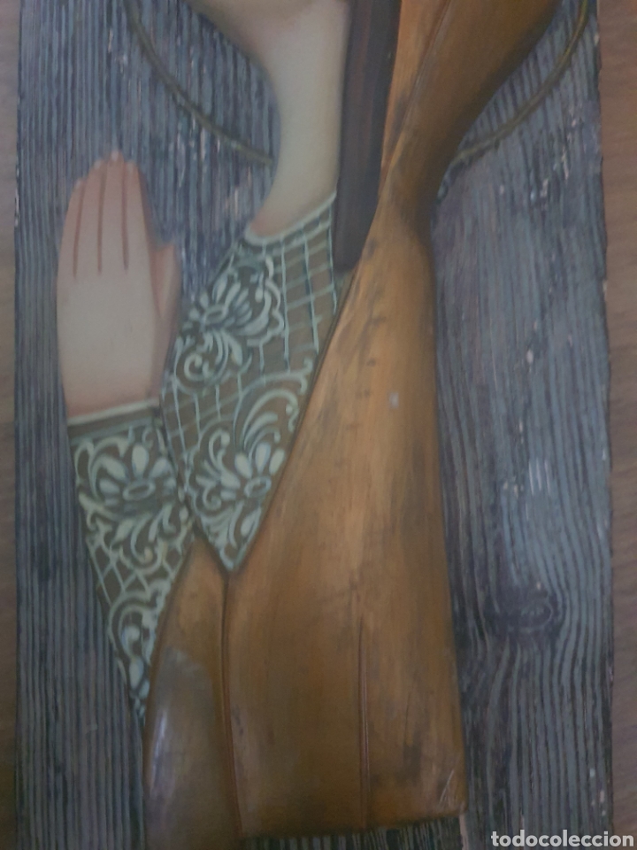 Antig&uuml;edades: cuadro talla en madera de una religiosa. - Foto 3