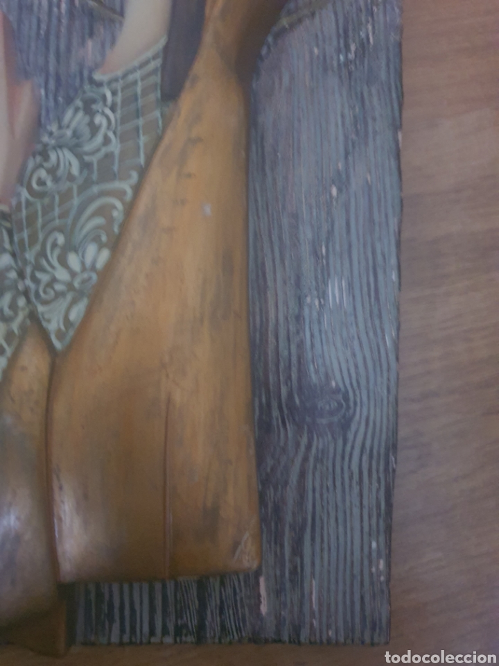 Antig&uuml;edades: cuadro talla en madera de una religiosa. - Foto 4