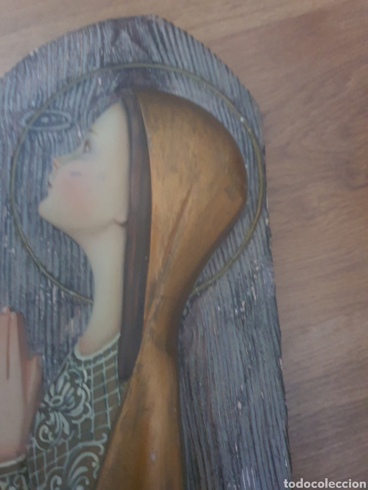 Antig&uuml;edades: cuadro talla en madera de una religiosa. - Foto 5