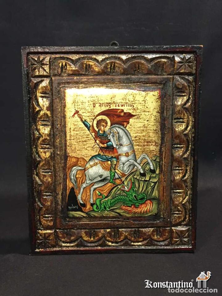 Antig&uuml;edades: ICONO DE SAN JORGE 19X16 CMS - Foto 1