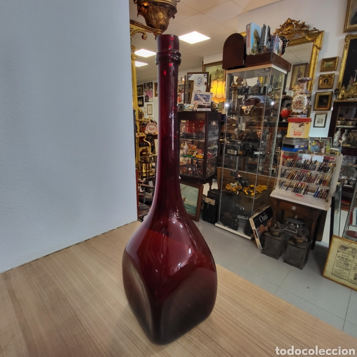 Antig&uuml;edades: JARRON,BOTELLA CRISTAL MURANO COLOR ROJO. - Foto 8