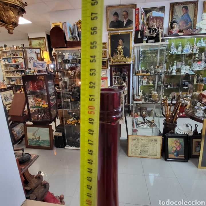 Antig&uuml;edades: JARRON,BOTELLA CRISTAL MURANO COLOR ROJO. - Foto 9