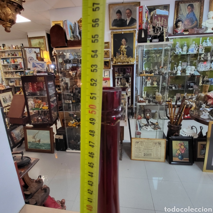 Antig&uuml;edades: JARRON,BOTELLA CRISTAL MURANO COLOR ROJO. - Foto 10